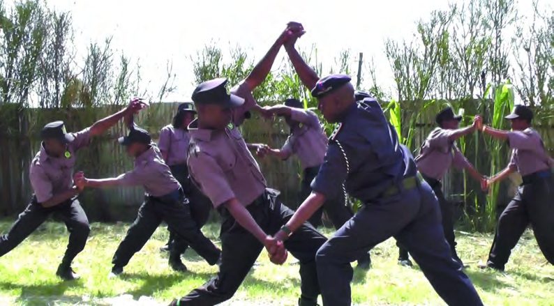 INS guards during a physical training session